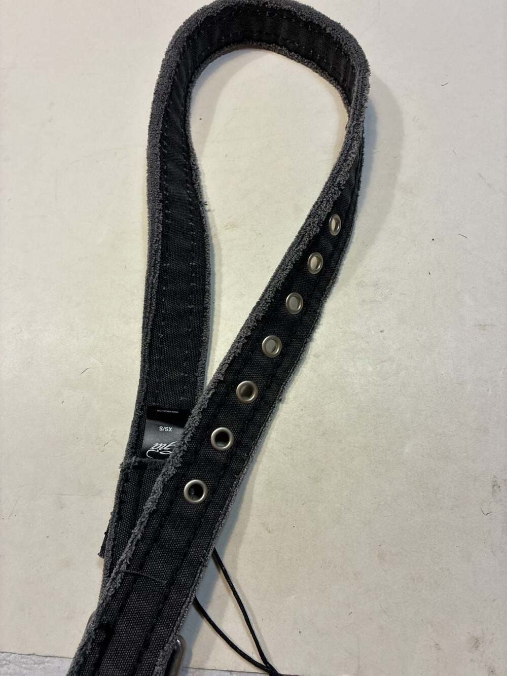 I.AM.GIA Black Distressed Canvas Grommet Belt Size XS/S